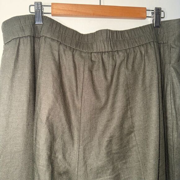Universal Standard Coastal Linen Wide Leg Pant - Olive S 14/16 - Picture 5 of 10